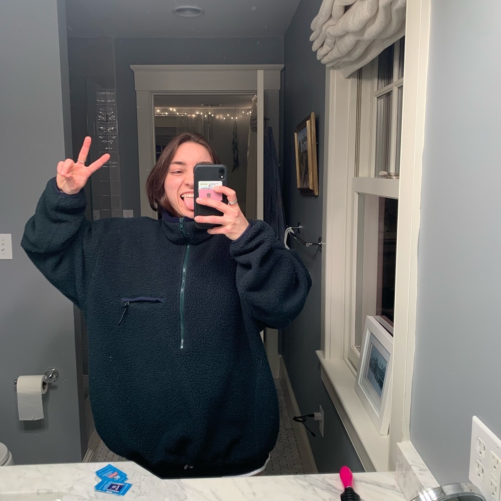 LL BEAN PULLOVER FLEECE GREEN